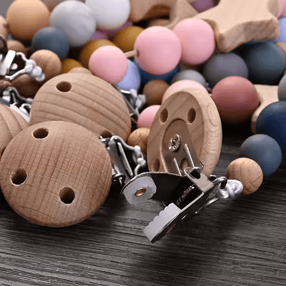 🌟 Stylische Schnullerkette mit Holzclip & Silikonperlen – praktisch, sicher & einfach süß! 🌟