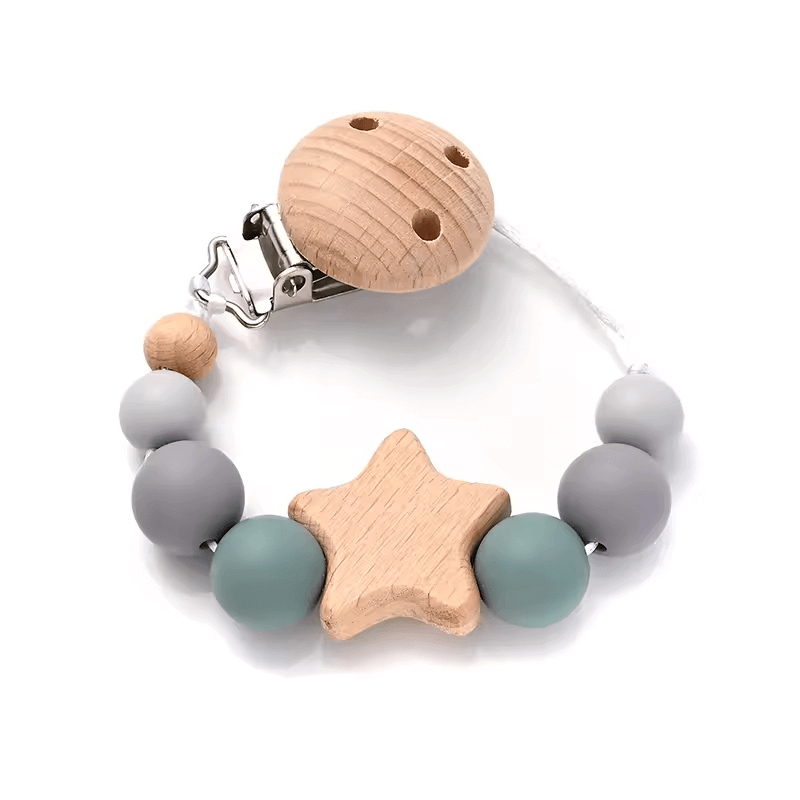 🌟 Stylische Schnullerkette mit Holzclip & Silikonperlen – praktisch, sicher & einfach süß! 🌟