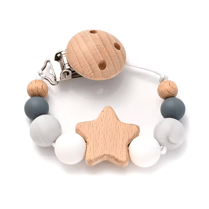 🌟 Stylische Schnullerkette mit Holzclip & Silikonperlen – praktisch, sicher & einfach süß! 🌟