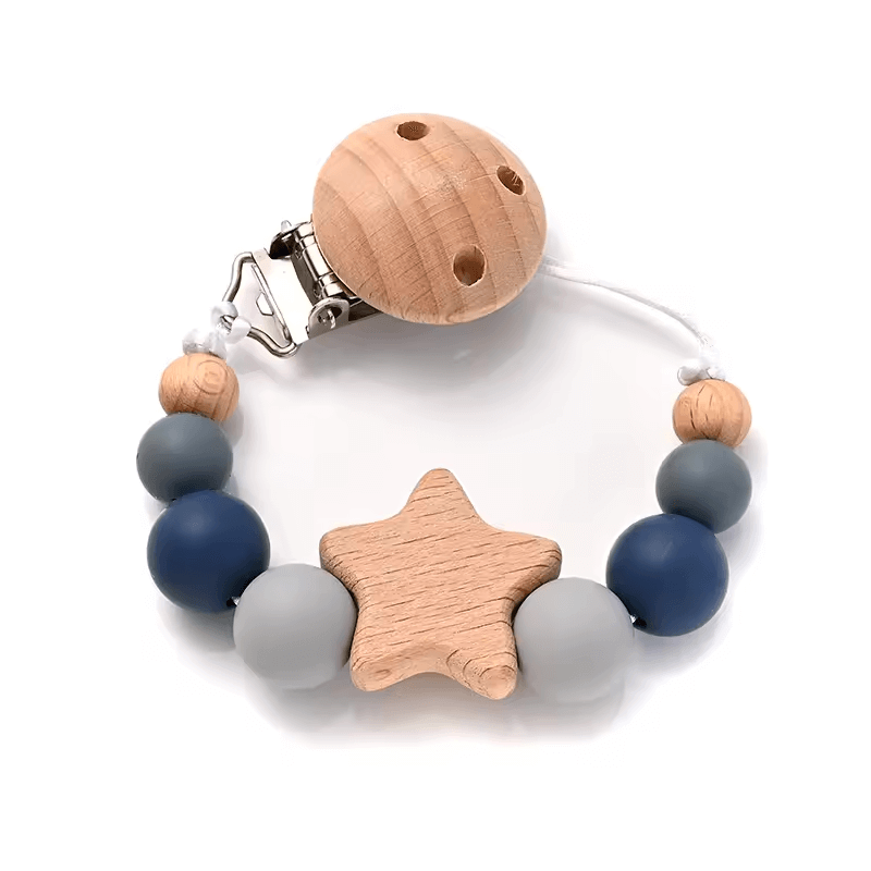 🌟 Stylische Schnullerkette mit Holzclip & Silikonperlen – praktisch, sicher & einfach süß! 🌟