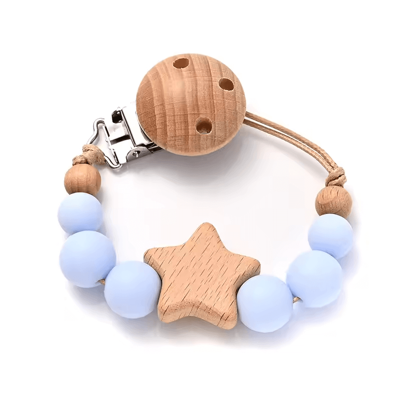 🌟 Stylische Schnullerkette mit Holzclip & Silikonperlen – praktisch, sicher & einfach süß! 🌟