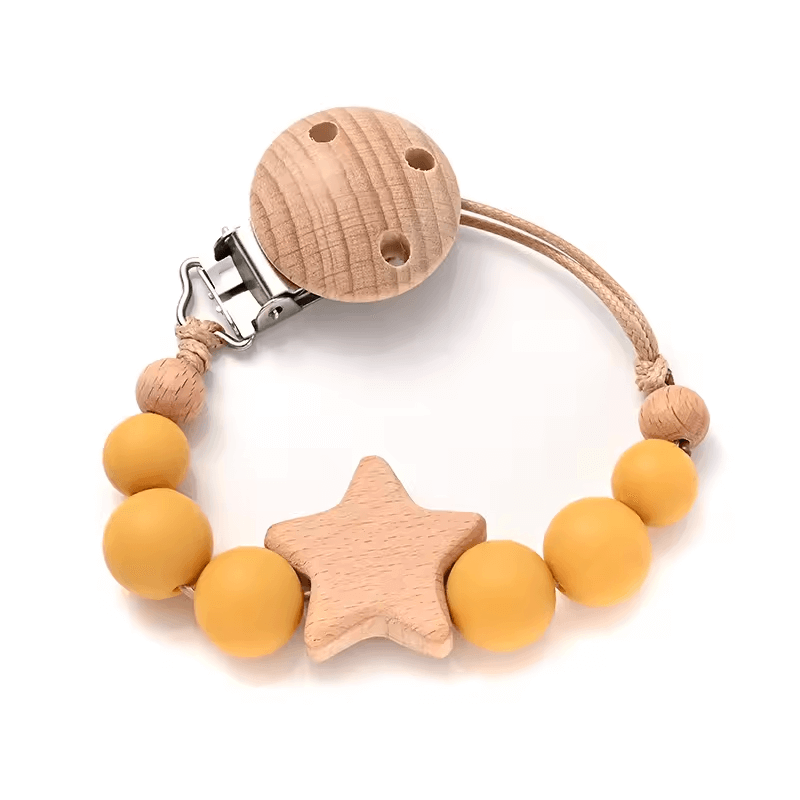 🌟 Stylische Schnullerkette mit Holzclip & Silikonperlen – praktisch, sicher & einfach süß! 🌟
