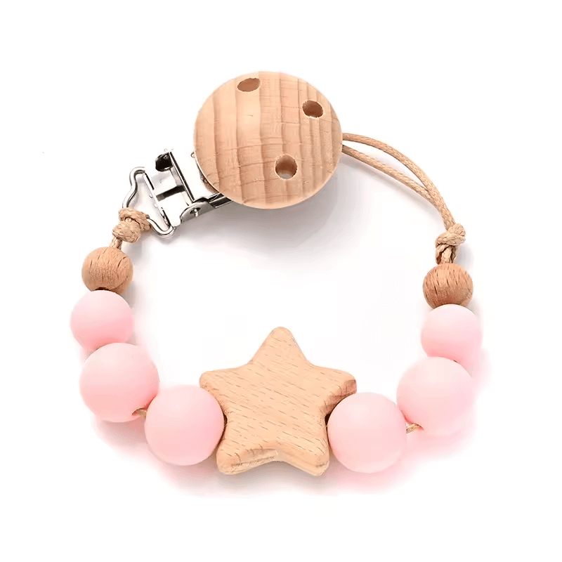🌟 Stylische Schnullerkette mit Holzclip & Silikonperlen – praktisch, sicher & einfach süß! 🌟