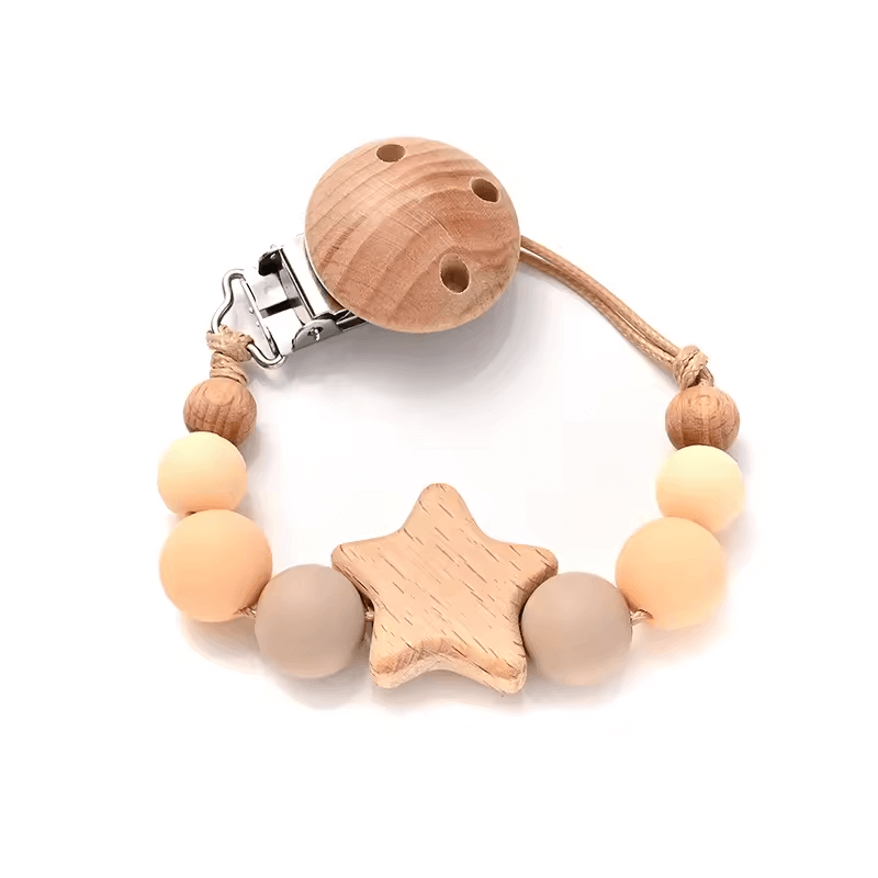 🌟 Stylische Schnullerkette mit Holzclip & Silikonperlen – praktisch, sicher & einfach süß! 🌟